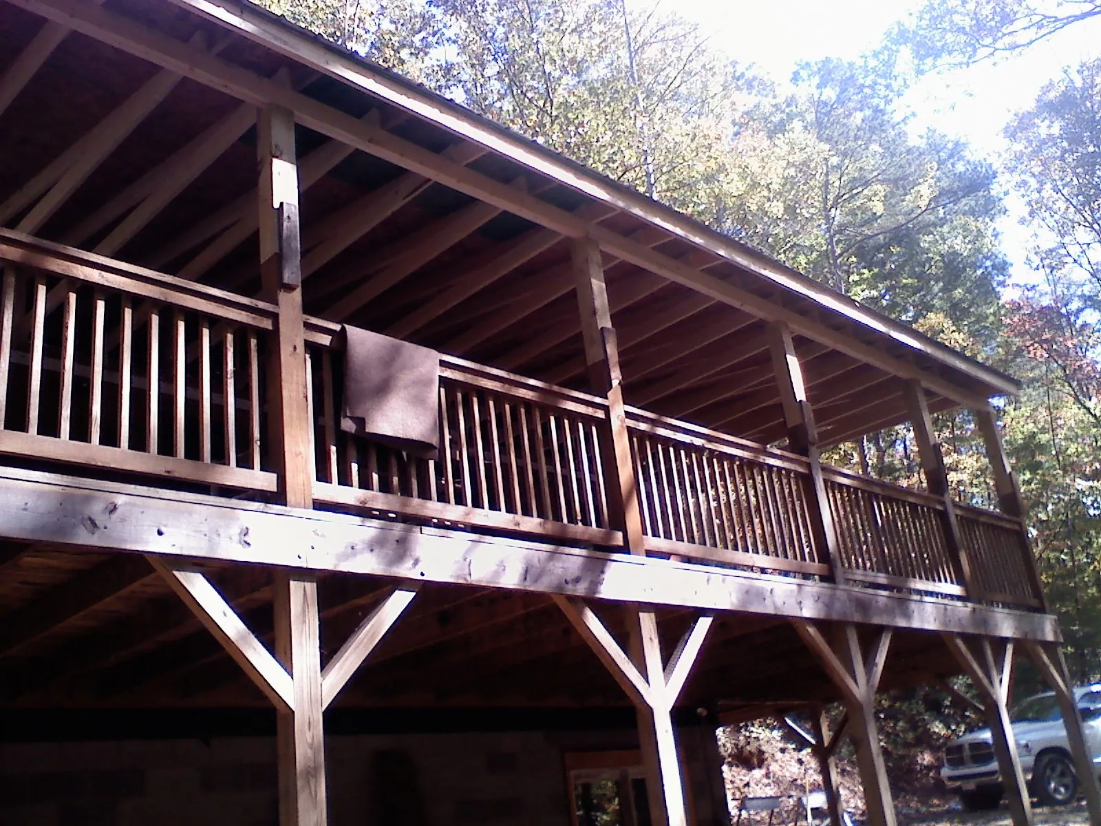 Timber framing under a new elevated porch and deck — Roof Leak Repair in Leonardsville by Roofing Brothers